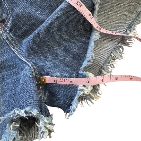 Kancan Glora High Rise Distressed‎ Denim Shorts Cut-Off Dark Wash 9 / 28 Summer - Picture 10 of 11
